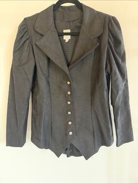 Vintage Wahmaker True West Victorian Bustle Back Outing Jacket Black Size 10